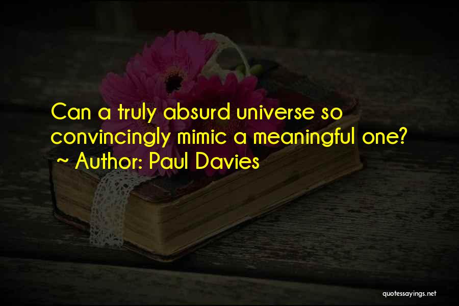 Paul Davies Quotes: Can A Truly Absurd Universe So Convincingly Mimic A Meaningful One?