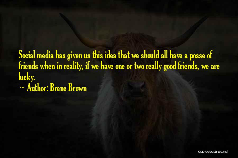 Brene Brown Quotes: Social Media Has Given Us This Idea That We Should All Have A Posse Of Friends When In Reality, If