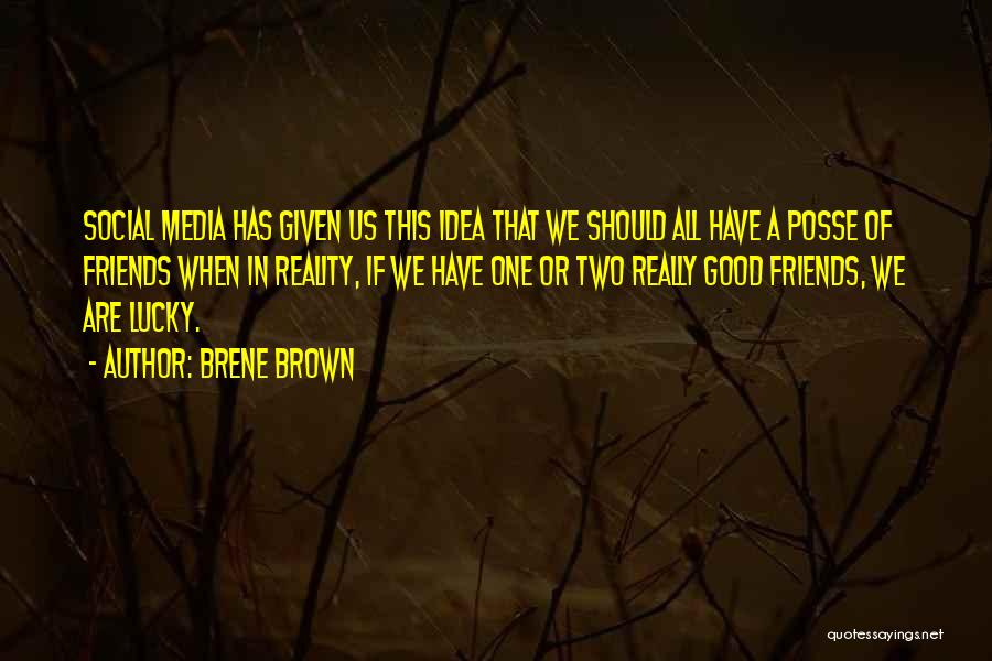 Brene Brown Quotes: Social Media Has Given Us This Idea That We Should All Have A Posse Of Friends When In Reality, If