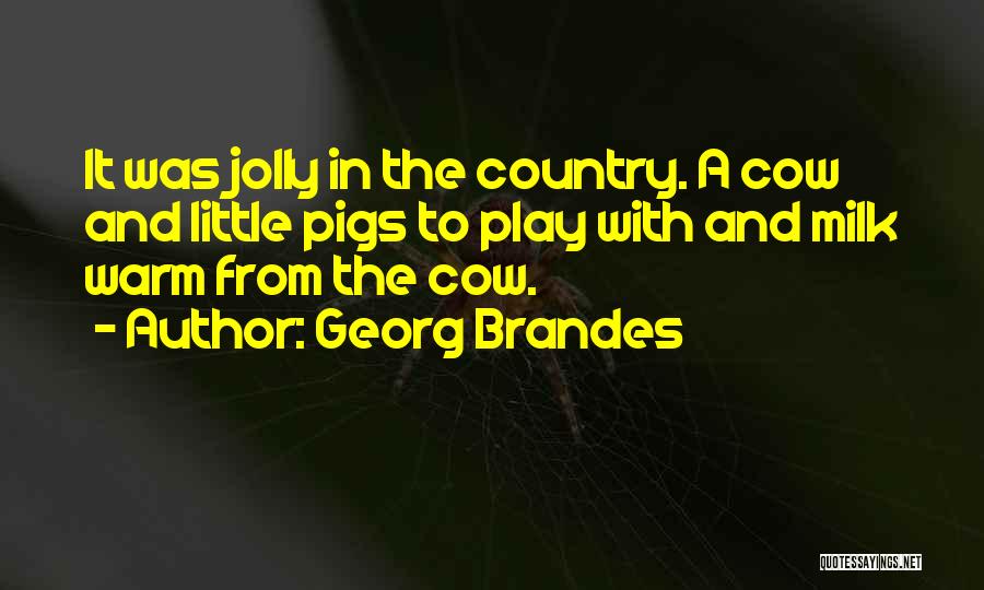 Georg Brandes Quotes: It Was Jolly In The Country. A Cow And Little Pigs To Play With And Milk Warm From The Cow.