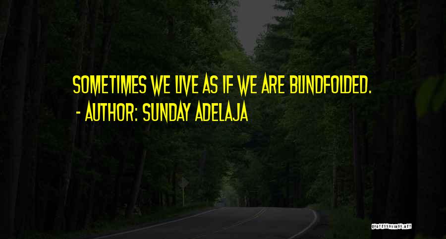 Sunday Adelaja Quotes: Sometimes We Live As If We Are Blindfolded.