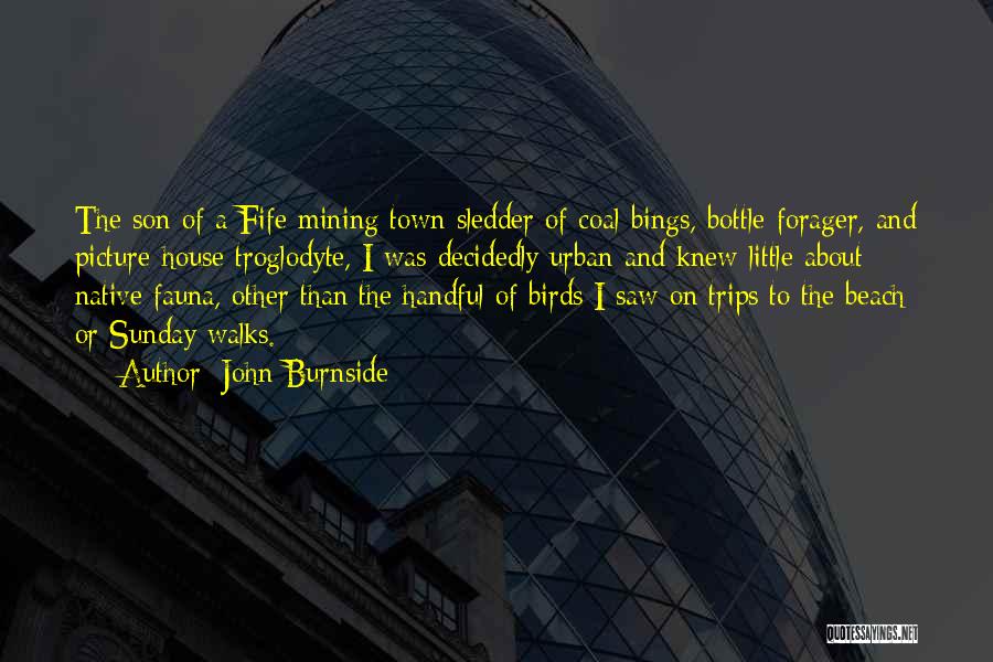 John Burnside Quotes: The Son Of A Fife Mining Town Sledder Of Coal-bings, Bottle-forager, And Picture-house Troglodyte, I Was Decidedly Urban And Knew