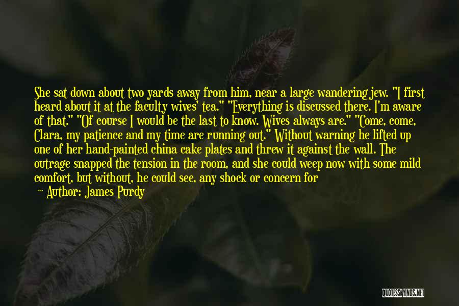 James Purdy Quotes: She Sat Down About Two Yards Away From Him, Near A Large Wandering Jew. I First Heard About It At