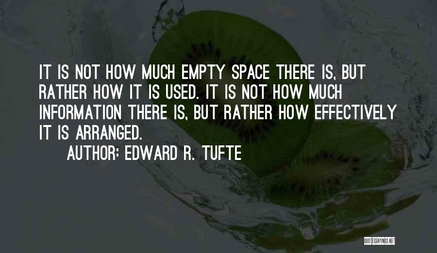 Edward R. Tufte Quotes: It Is Not How Much Empty Space There Is, But Rather How It Is Used. It Is Not How Much