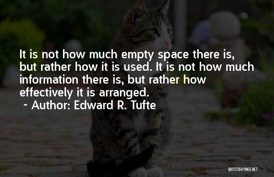 Edward R. Tufte Quotes: It Is Not How Much Empty Space There Is, But Rather How It Is Used. It Is Not How Much