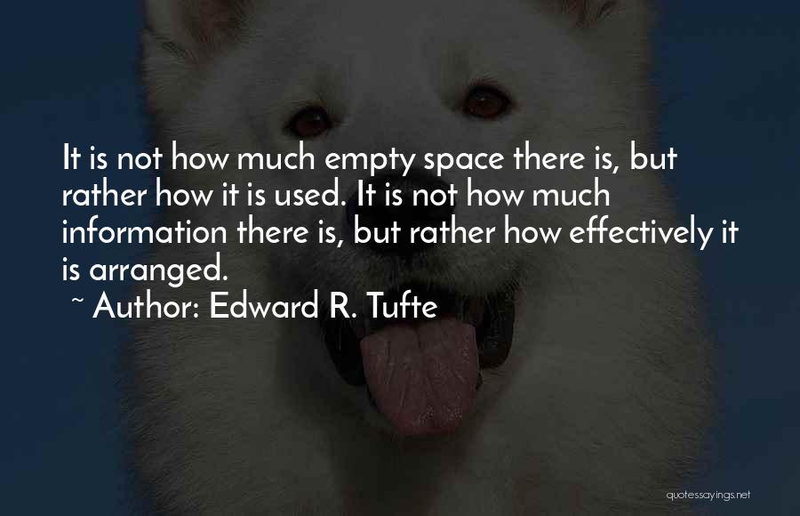 Edward R. Tufte Quotes: It Is Not How Much Empty Space There Is, But Rather How It Is Used. It Is Not How Much