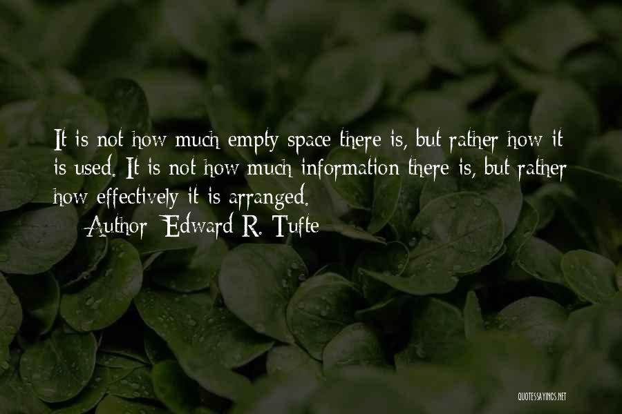 Edward R. Tufte Quotes: It Is Not How Much Empty Space There Is, But Rather How It Is Used. It Is Not How Much