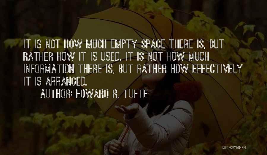 Edward R. Tufte Quotes: It Is Not How Much Empty Space There Is, But Rather How It Is Used. It Is Not How Much