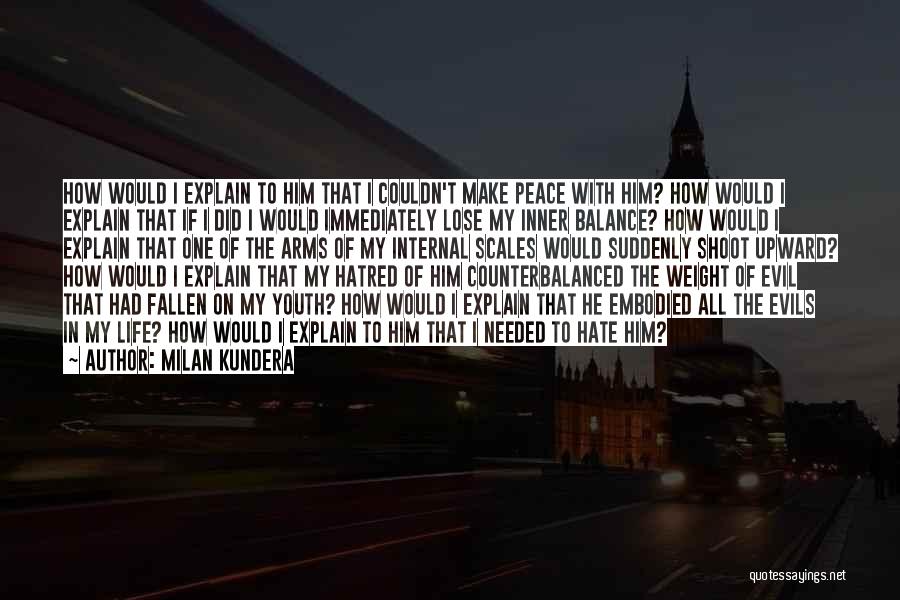 Milan Kundera Quotes: How Would I Explain To Him That I Couldn't Make Peace With Him? How Would I Explain That If I