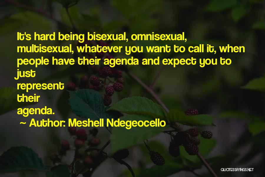 Meshell Ndegeocello Quotes: It's Hard Being Bisexual, Omnisexual, Multisexual, Whatever You Want To Call It, When People Have Their Agenda And Expect You