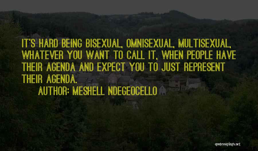 Meshell Ndegeocello Quotes: It's Hard Being Bisexual, Omnisexual, Multisexual, Whatever You Want To Call It, When People Have Their Agenda And Expect You