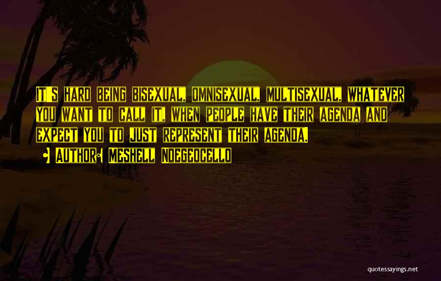 Meshell Ndegeocello Quotes: It's Hard Being Bisexual, Omnisexual, Multisexual, Whatever You Want To Call It, When People Have Their Agenda And Expect You