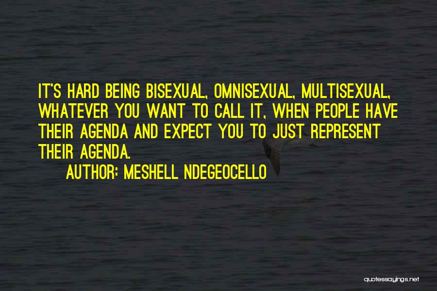 Meshell Ndegeocello Quotes: It's Hard Being Bisexual, Omnisexual, Multisexual, Whatever You Want To Call It, When People Have Their Agenda And Expect You