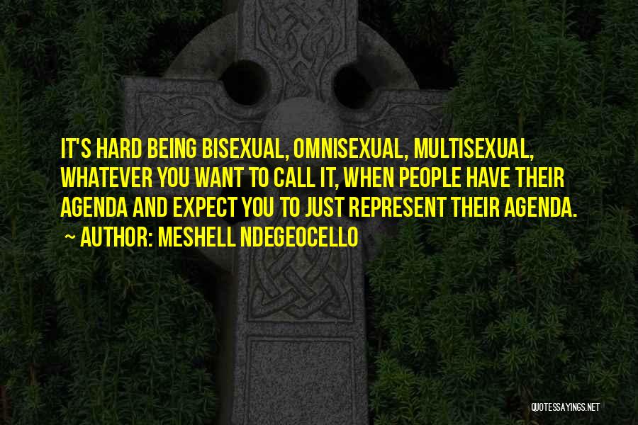 Meshell Ndegeocello Quotes: It's Hard Being Bisexual, Omnisexual, Multisexual, Whatever You Want To Call It, When People Have Their Agenda And Expect You