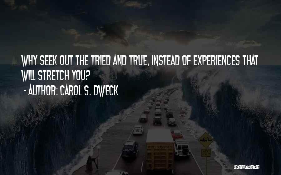 Carol S. Dweck Quotes: Why Seek Out The Tried And True, Instead Of Experiences That Will Stretch You?