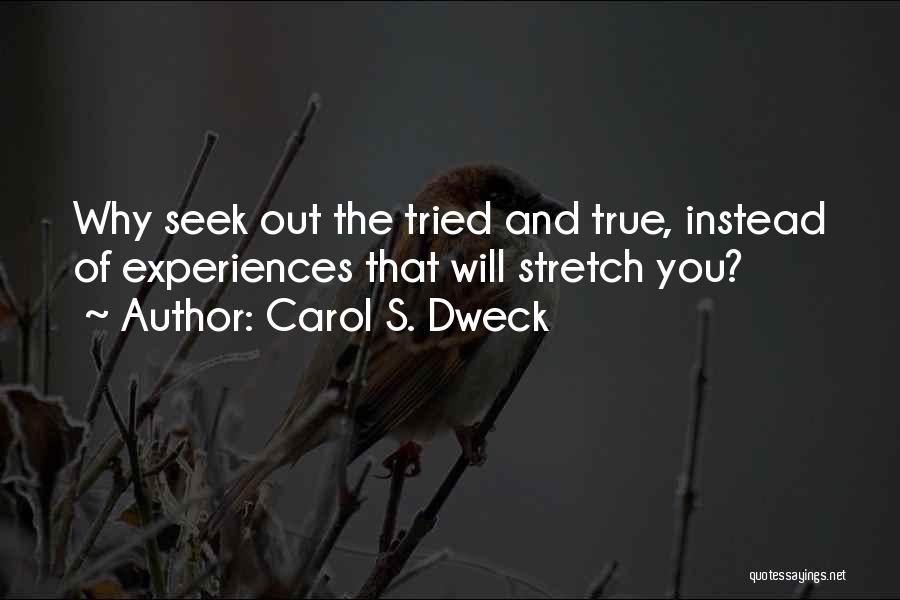 Carol S. Dweck Quotes: Why Seek Out The Tried And True, Instead Of Experiences That Will Stretch You?