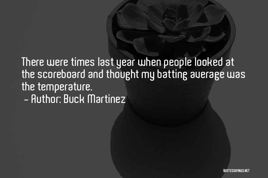 Buck Martinez Quotes: There Were Times Last Year When People Looked At The Scoreboard And Thought My Batting Average Was The Temperature.