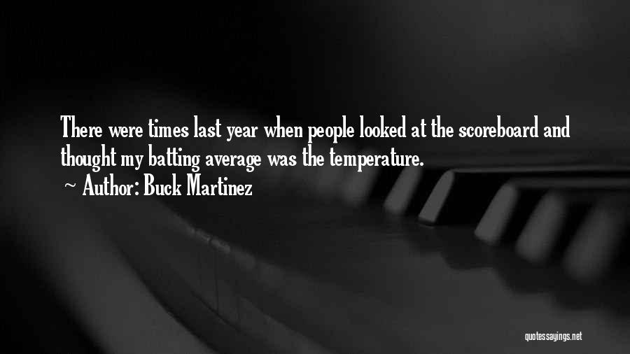 Buck Martinez Quotes: There Were Times Last Year When People Looked At The Scoreboard And Thought My Batting Average Was The Temperature.