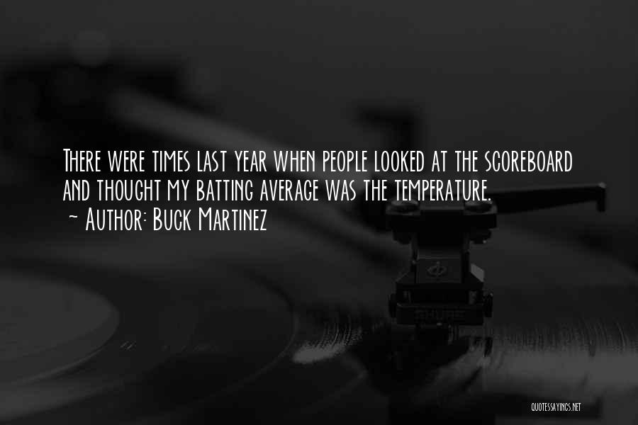 Buck Martinez Quotes: There Were Times Last Year When People Looked At The Scoreboard And Thought My Batting Average Was The Temperature.