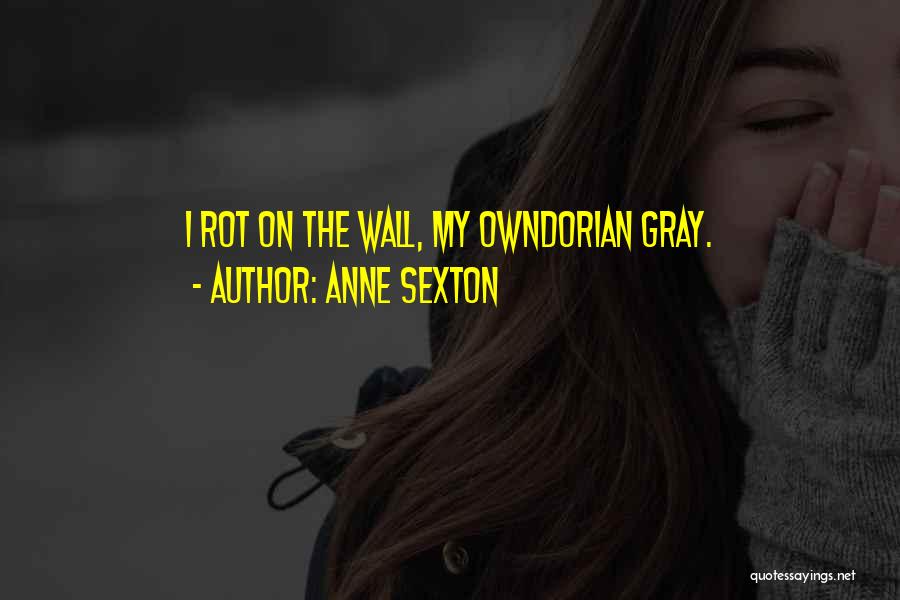 Anne Sexton Quotes: I Rot On The Wall, My Owndorian Gray.