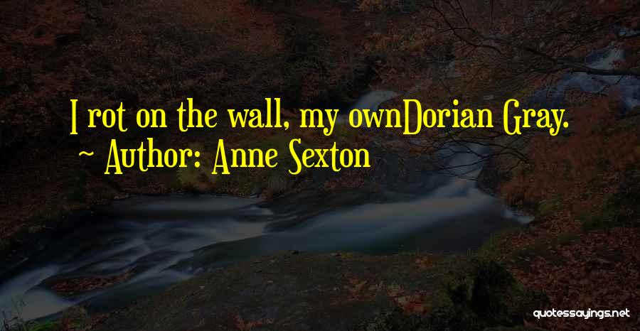 Anne Sexton Quotes: I Rot On The Wall, My Owndorian Gray.