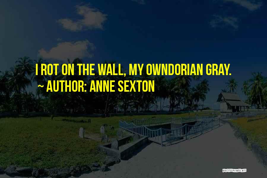 Anne Sexton Quotes: I Rot On The Wall, My Owndorian Gray.