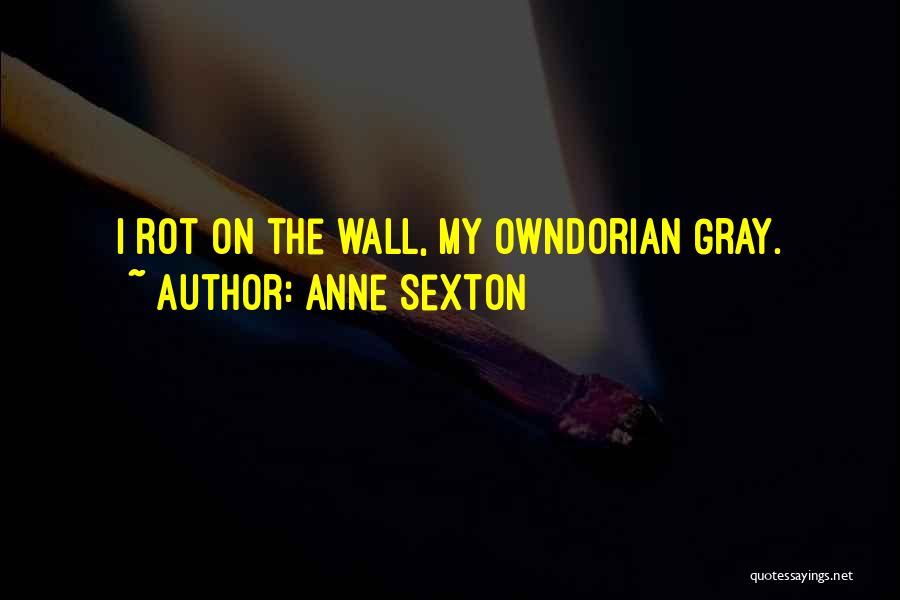 Anne Sexton Quotes: I Rot On The Wall, My Owndorian Gray.