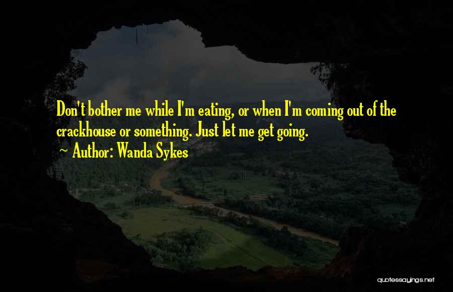 Wanda Sykes Quotes: Don't Bother Me While I'm Eating, Or When I'm Coming Out Of The Crackhouse Or Something. Just Let Me Get