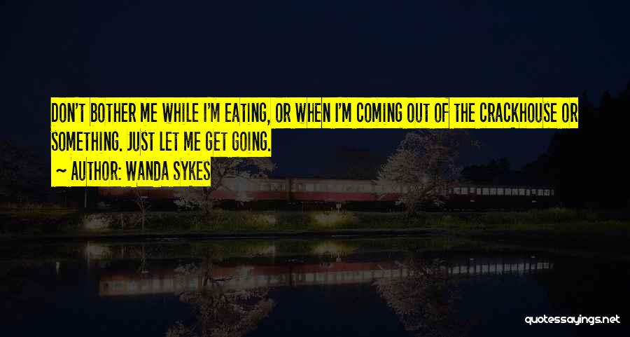 Wanda Sykes Quotes: Don't Bother Me While I'm Eating, Or When I'm Coming Out Of The Crackhouse Or Something. Just Let Me Get