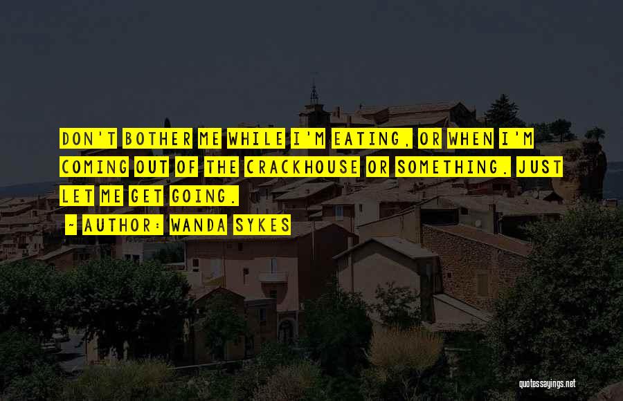 Wanda Sykes Quotes: Don't Bother Me While I'm Eating, Or When I'm Coming Out Of The Crackhouse Or Something. Just Let Me Get