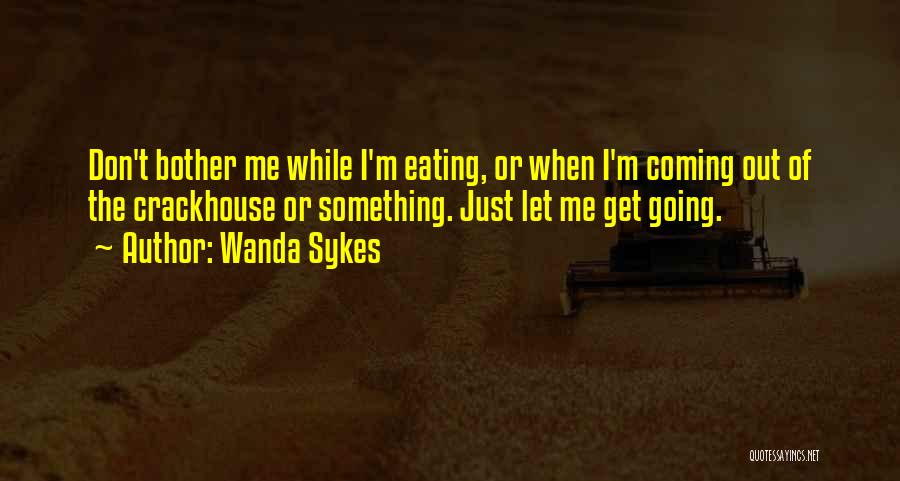 Wanda Sykes Quotes: Don't Bother Me While I'm Eating, Or When I'm Coming Out Of The Crackhouse Or Something. Just Let Me Get