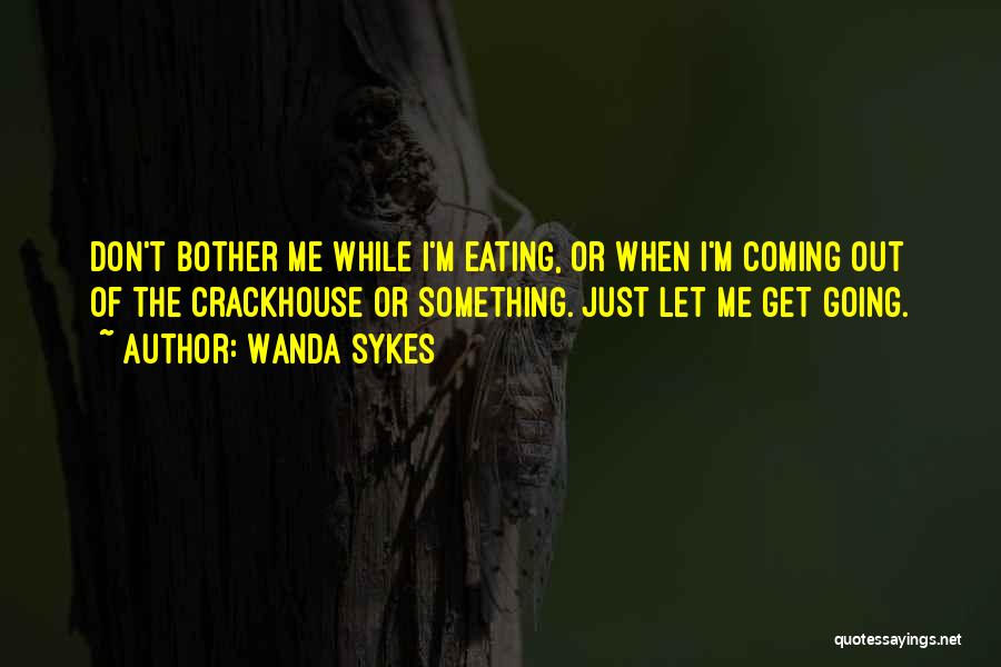 Wanda Sykes Quotes: Don't Bother Me While I'm Eating, Or When I'm Coming Out Of The Crackhouse Or Something. Just Let Me Get