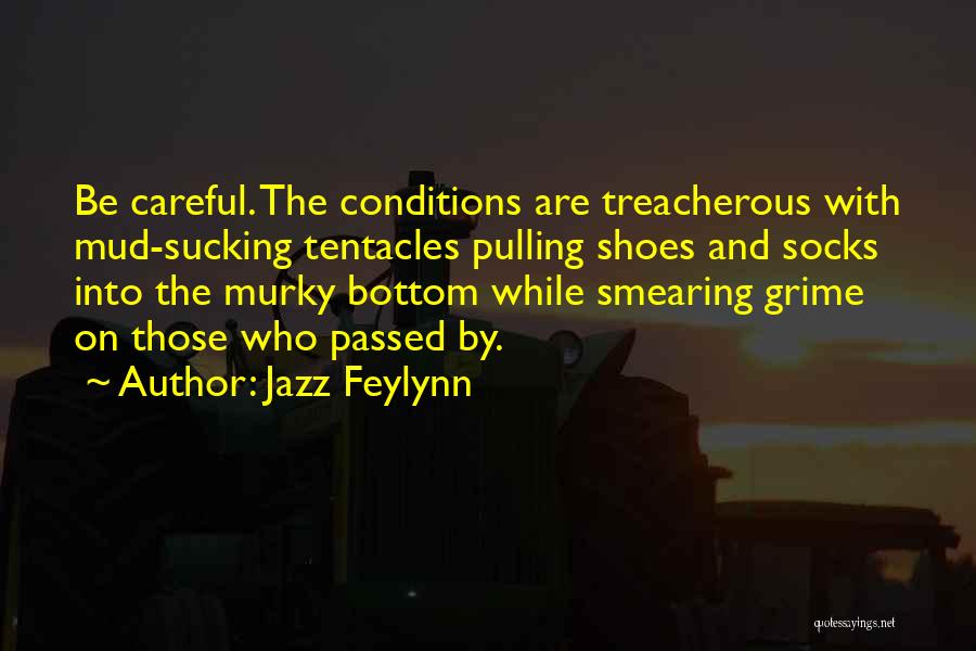 Jazz Feylynn Quotes: Be Careful. The Conditions Are Treacherous With Mud-sucking Tentacles Pulling Shoes And Socks Into The Murky Bottom While Smearing Grime