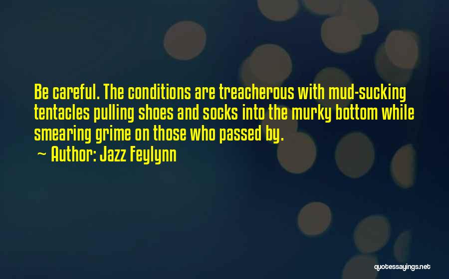 Jazz Feylynn Quotes: Be Careful. The Conditions Are Treacherous With Mud-sucking Tentacles Pulling Shoes And Socks Into The Murky Bottom While Smearing Grime