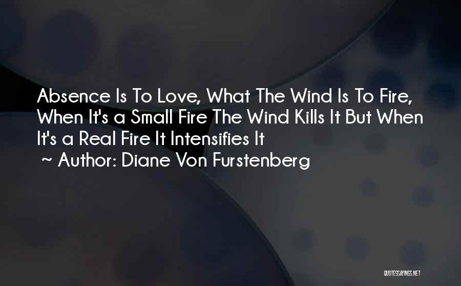 Diane Von Furstenberg Quotes: Absence Is To Love, What The Wind Is To Fire, When It's A Small Fire The Wind Kills It But
