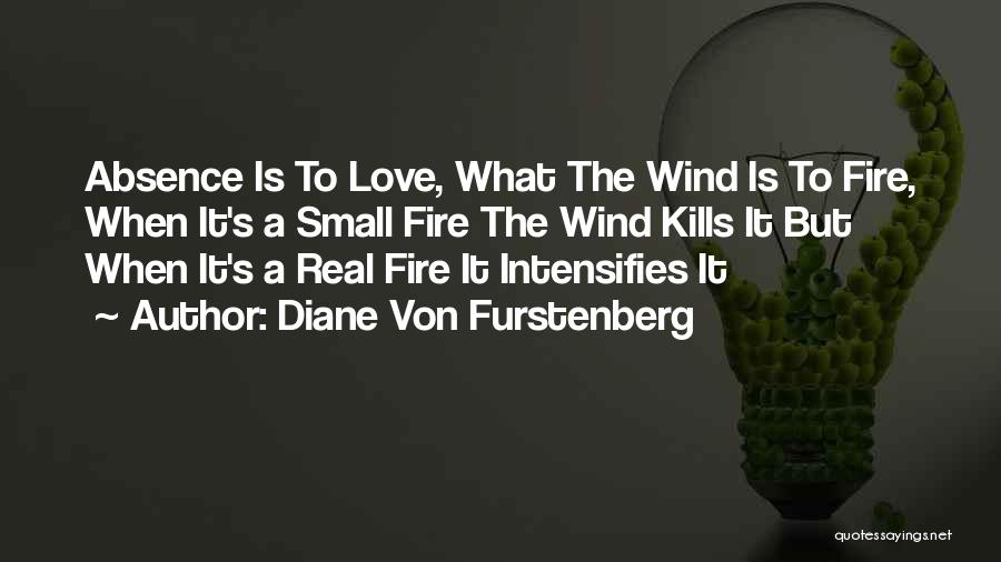 Diane Von Furstenberg Quotes: Absence Is To Love, What The Wind Is To Fire, When It's A Small Fire The Wind Kills It But