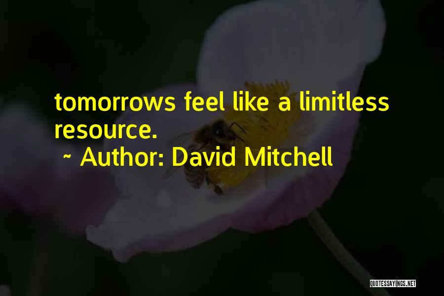 David Mitchell Quotes: Tomorrows Feel Like A Limitless Resource.