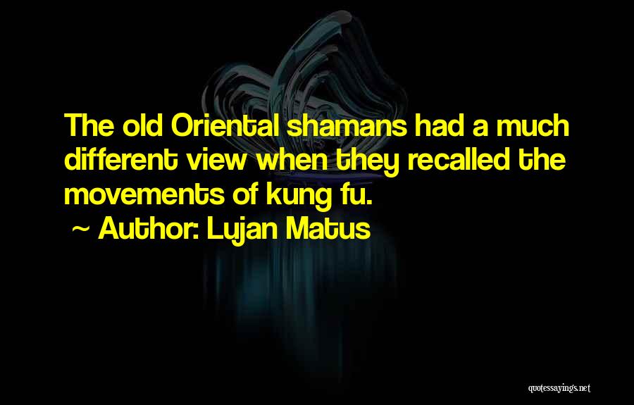 Lujan Matus Quotes: The Old Oriental Shamans Had A Much Different View When They Recalled The Movements Of Kung Fu.