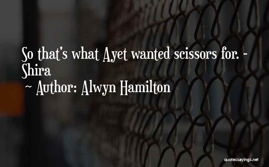 Alwyn Hamilton Quotes: So That's What Ayet Wanted Scissors For. - Shira