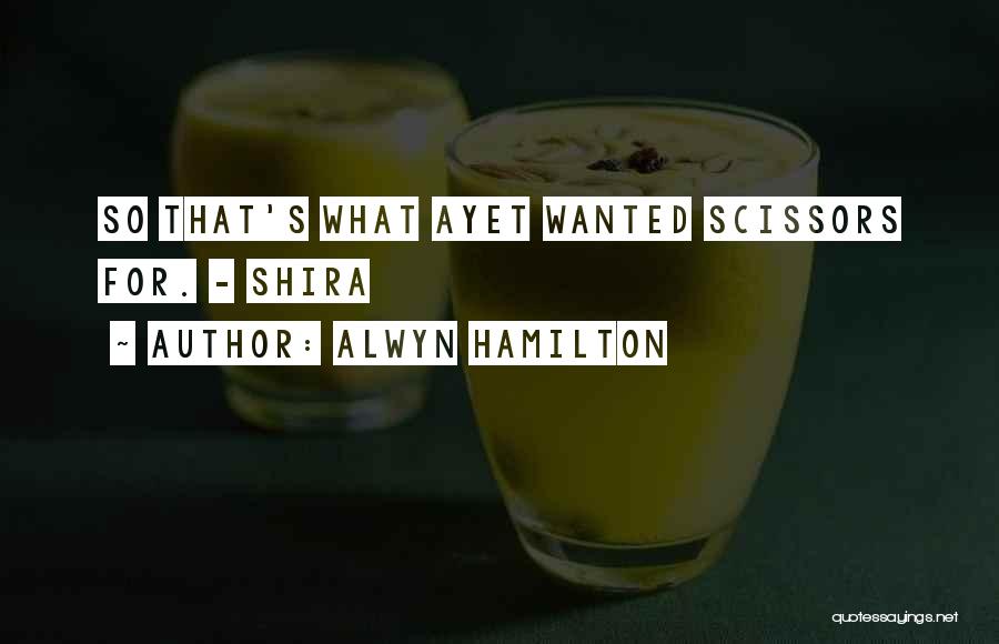 Alwyn Hamilton Quotes: So That's What Ayet Wanted Scissors For. - Shira