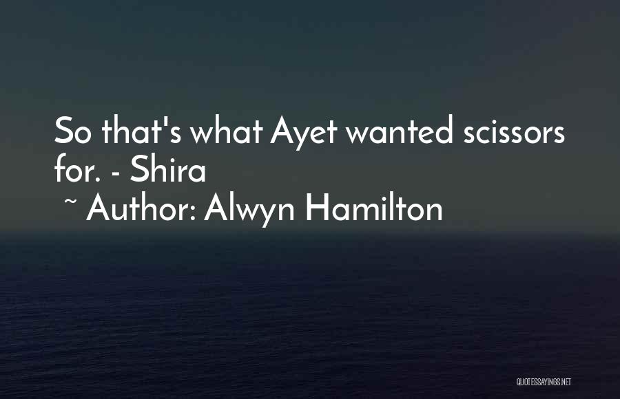 Alwyn Hamilton Quotes: So That's What Ayet Wanted Scissors For. - Shira