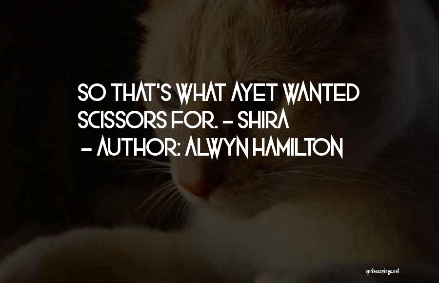 Alwyn Hamilton Quotes: So That's What Ayet Wanted Scissors For. - Shira
