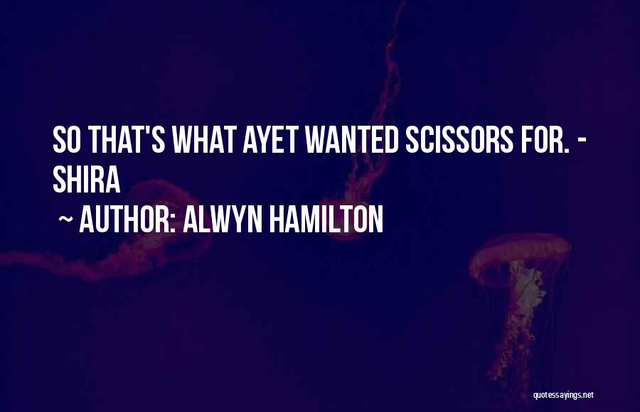 Alwyn Hamilton Quotes: So That's What Ayet Wanted Scissors For. - Shira