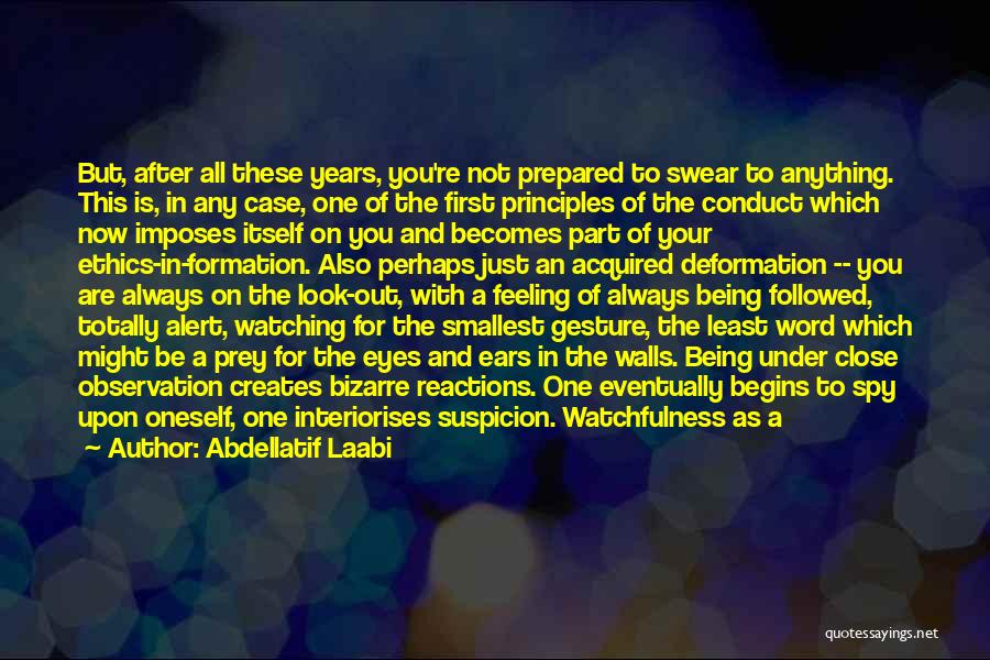 Abdellatif Laabi Quotes: But, After All These Years, You're Not Prepared To Swear To Anything. This Is, In Any Case, One Of The