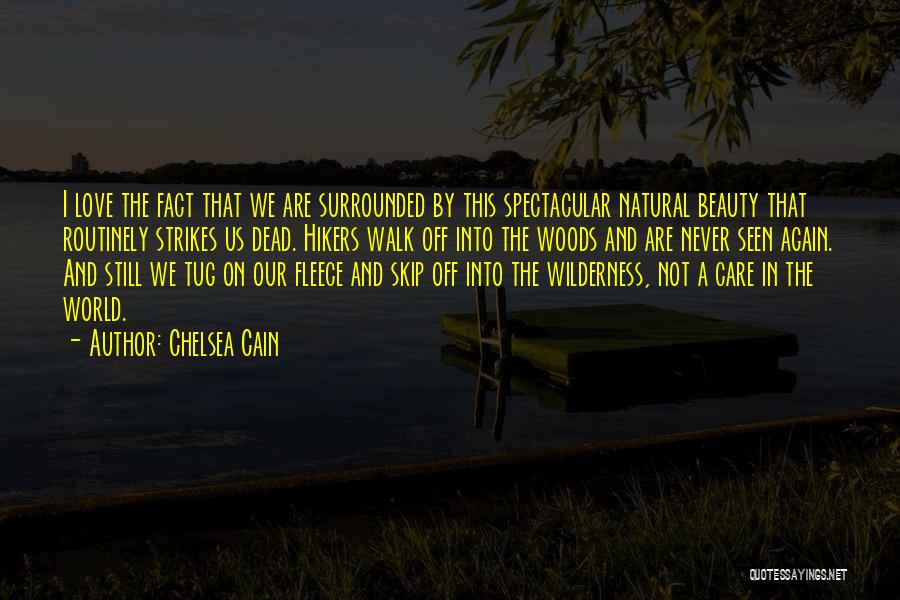 Chelsea Cain Quotes: I Love The Fact That We Are Surrounded By This Spectacular Natural Beauty That Routinely Strikes Us Dead. Hikers Walk