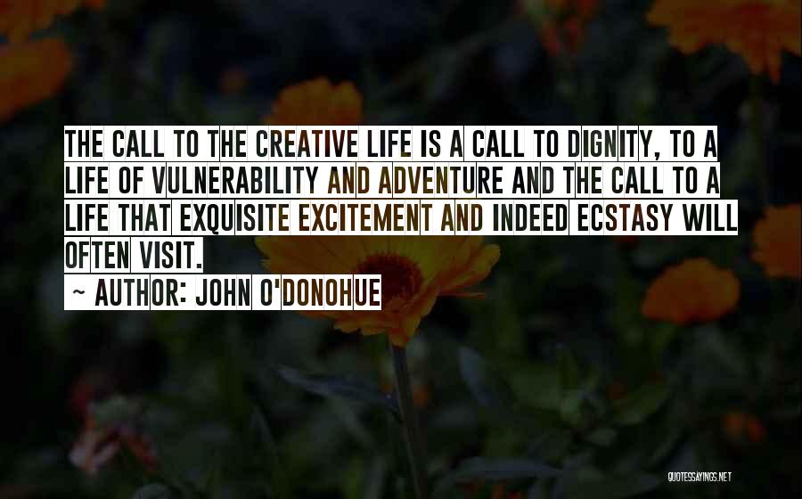 John O'Donohue Quotes: The Call To The Creative Life Is A Call To Dignity, To A Life Of Vulnerability And Adventure And The