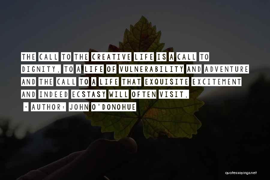 John O'Donohue Quotes: The Call To The Creative Life Is A Call To Dignity, To A Life Of Vulnerability And Adventure And The