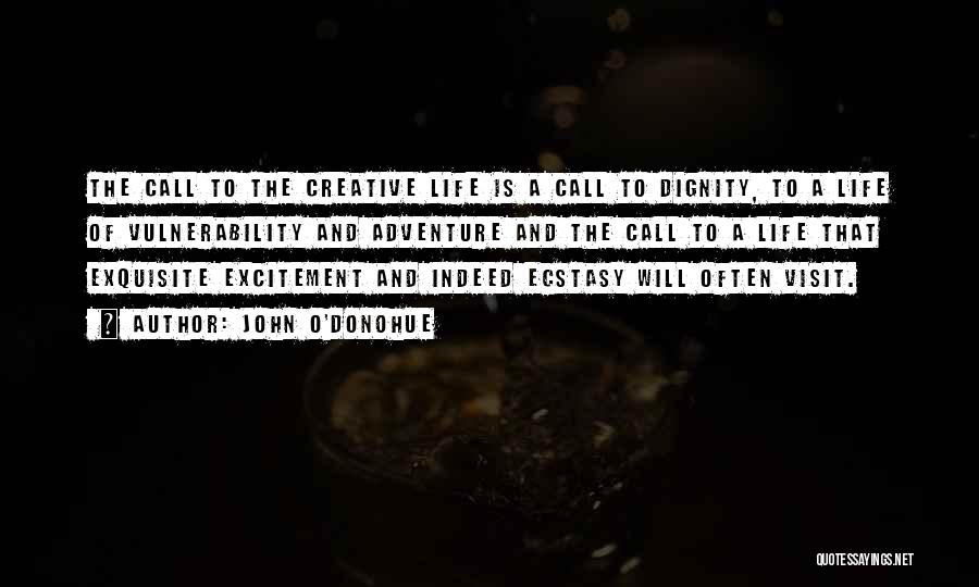 John O'Donohue Quotes: The Call To The Creative Life Is A Call To Dignity, To A Life Of Vulnerability And Adventure And The