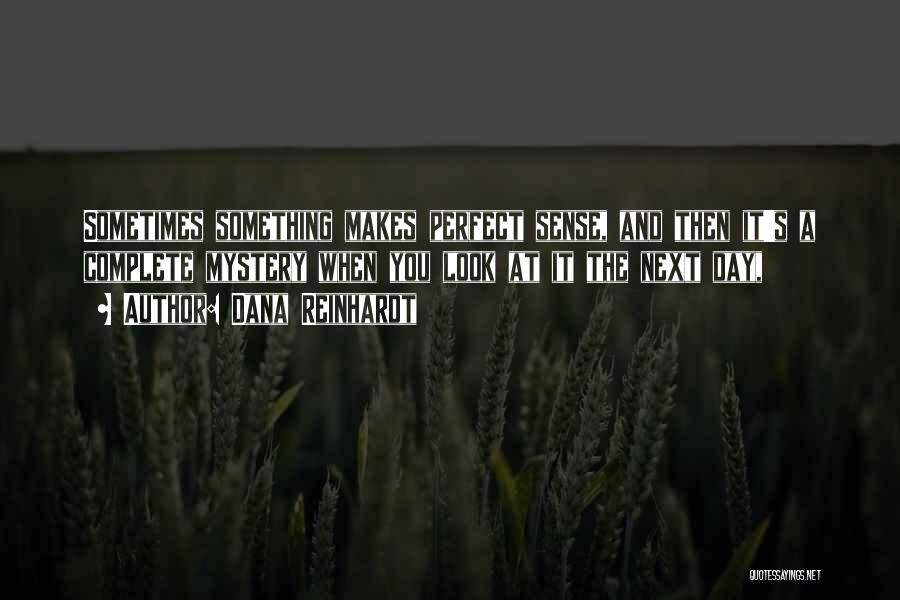 Dana Reinhardt Quotes: Sometimes Something Makes Perfect Sense, And Then It's A Complete Mystery When You Look At It The Next Day,