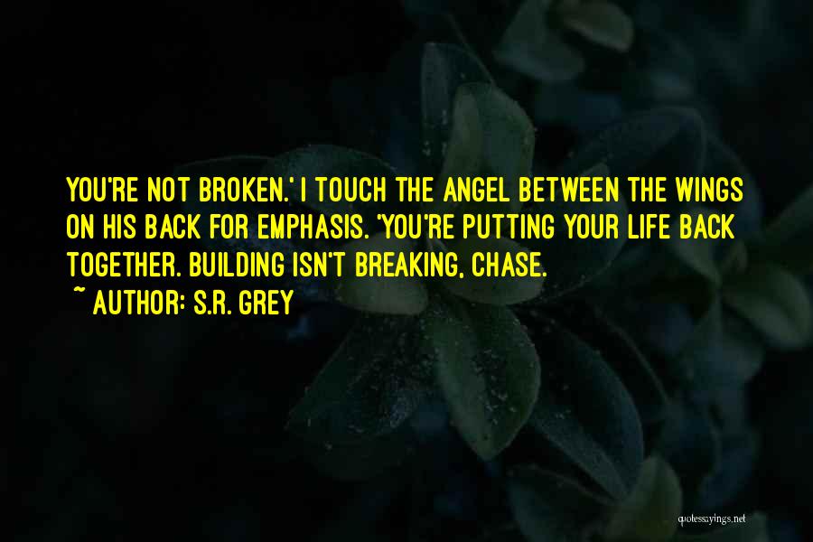 S.R. Grey Quotes: You're Not Broken.' I Touch The Angel Between The Wings On His Back For Emphasis. 'you're Putting Your Life Back